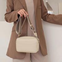 Bolso bandolera multicapa de color sólido para mujer, bolso de hombro con correa ancha de cuero PU - details 7