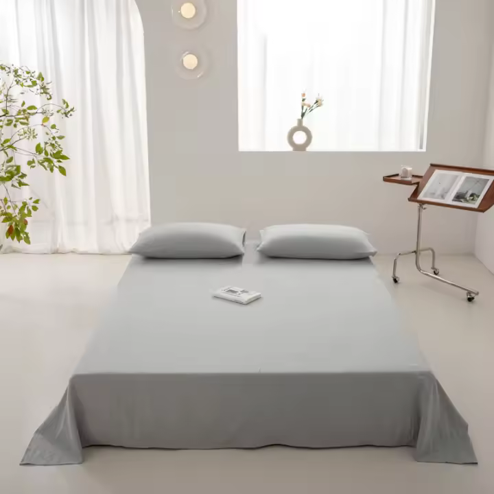 Bonenjoy-sábanas planas de Color liso para el hogar, ropa de cama agradable para la piel, 180x230/230x250cm, sin funda de almohada, 1 unidad - 1