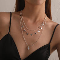 Collar con colgante de cactus redondo de aleación para mujer, cadena de cuentas redondas simples, vestido de cuello multicapa - details 0
