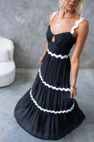 Top corsé con tirantes Ence para mujer 2025, falda voluminosa |   Vestido corto elegante para fiestas, bodas o eventos |   Europeo y - details 12