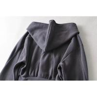 Sudadera con capucha holgada de manga larga de estilo corto, cintura alta, doble, deportiva, moda, camisa nueva - details 15