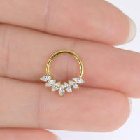 Piercing de hélice de titanio G23, pendientes de circonita con bola, tabique nasal, anillo de pezón, Concha, cartílago, Tragus, anillos de nariz, 16G, 1 unidad - details 5