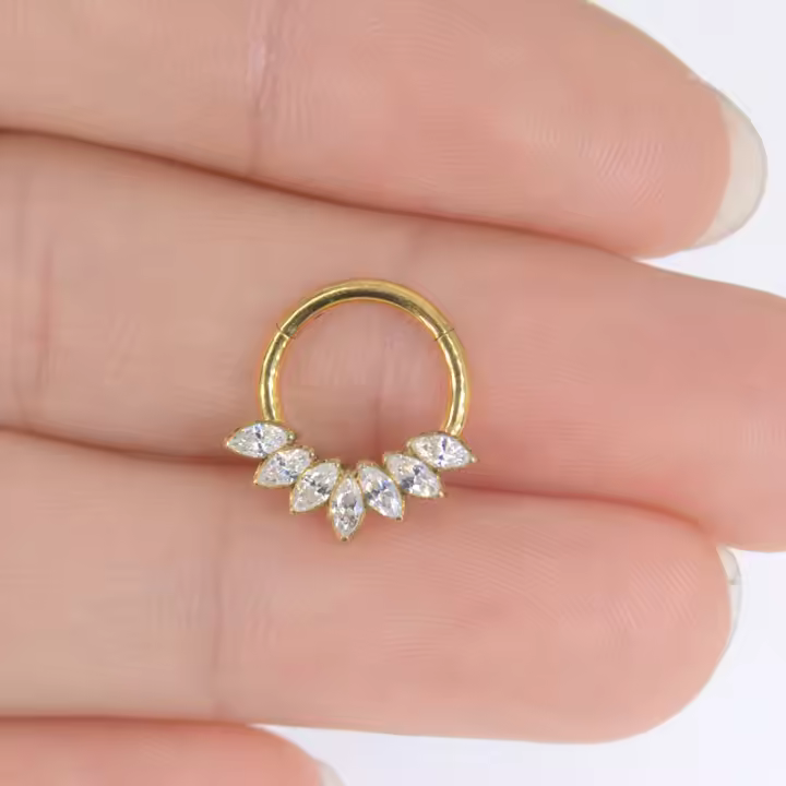 Piercing de hélice de titanio G23, pendientes de circonita con bola, tabique nasal, anillo de pezón, Concha, cartílago, Tragus, anillos de nariz, 16G, 1 unidad - 1
