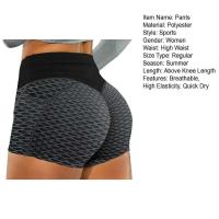 Pantalones cortos elásticos de yoga de color sólido para mujer, cintura alta, control abdominal, realce de cadera, verano - details 19