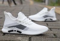 Zapatillas de deporte de malla transpirable para hombre - Suela de goma antideslizante ligera, comodidad para todas las estaciones para gimnasio, correr y uso casual - Accents blancos y negros, zapatos de gimnasio, diseño deportivo elegante, plantilla de - details 2