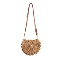 Bolso tejido con hilo de algodón con borde de flores, bolso cruzado de paja Retro ahuecado, bolso tejido de estilo étnico con perlas transpirables para uso diario - details 4