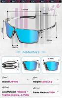 Kapvoe-gafas de sol polarizadas plegables, lentes de ciclismo multicolores portátiles, UV400, ligeras, para correr, senderismo y béisbol - details 8