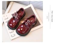 Zapatos de cuero para niños para primavera vino rojo negro elegante niña grueso gancho-bucle hermoso zapato cómodo para niños 26-36 - details 10