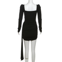 Cintura plisada con cuello cuadrado para mujer. - details 2