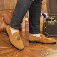Zapatos de cuero para hombre, estilo británico, con una sola tira, mate, tipo mocasín, para negocios. - details 15