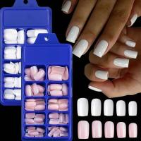 Set completo de decoración artificial acrílica para uñas de mujer, cuadrado blanco, 100 UDS, 10 tamaños para presionar en las uñas - details 4