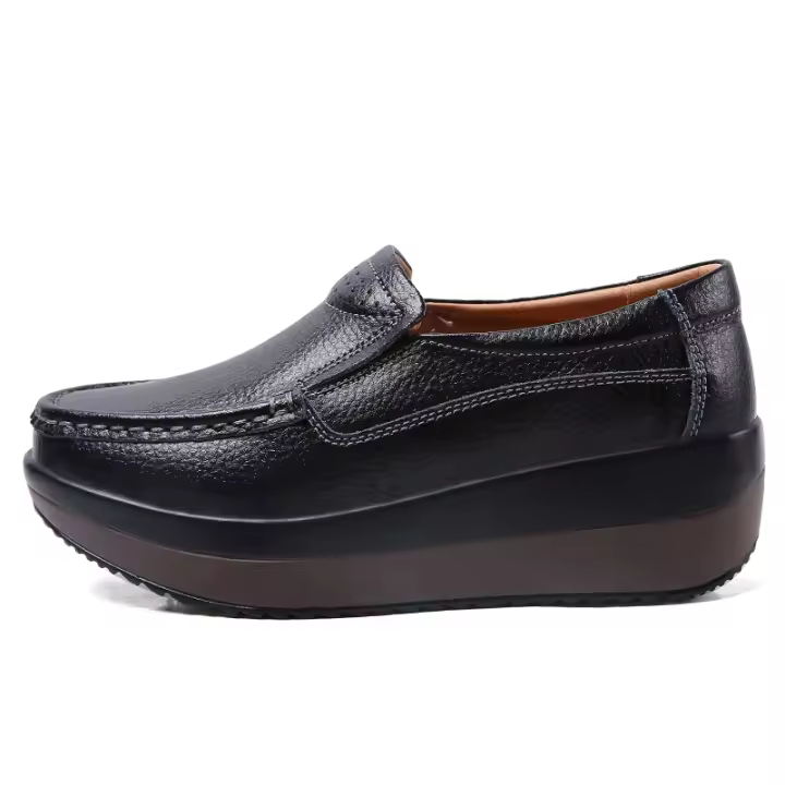 Mocasines de mujer a la moda, zapatos planos sin cordones con plataforma, zapatos planos para caminar - 1