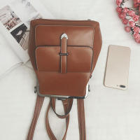 Mochila de PU para mujer, bolso de hombro con correa ajustable de Color sólido, Satchel para la escuela - details 4