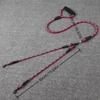 Cuerda para caminar para perros de doble cabeza con patrón ondulado, cuerda de tracción con dos arrastres, antirrolamiento y desmontable - details 2