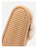 Zapatillas de algodón versátiles de Color sólido de felpa de fondo plano para mujer de invierno zapatos cálidos y acogedores para interiores y exteriores para hombre - details 4