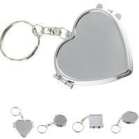 Espejo cosmético de doble cara con forma cuadrada ovalada y corazón redondo, llavero plegable de Metal, Mini espejo de maquillaje - details 8