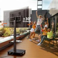 TV de Pie con Ruedas para Pantallas de 32 a 70 Pulgadas, Giro de 60 ° MAX VESA 600 * 400mm, Ajuste de Altura, Gestión de Cables, Soporte de TV con Ruedas y 2 Estantes con Base de Madera - details 0