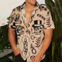 Camisa hawaiana para hombre con estampado gráfico, informal para exteriores, con solapa, manga corta, estilo vintage, talla grande. - details 2