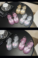 Zapatos de gelatina de cristal, sandalias para niños con purpurina y mariposa - details 27