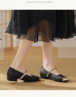 Tacones gruesos franceses de color a juego, pequeños y fragantes, solo zapatos de mujer, primavera y verano 2025, explosión Mary Jane, noche, brisa suave, tacones bajos. - details 14