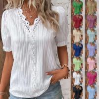 Paquete de camisetas para mujer, camisa Smooth Ence con cuello en V, blusa elegante de color sólido de moda para mujer - details 0