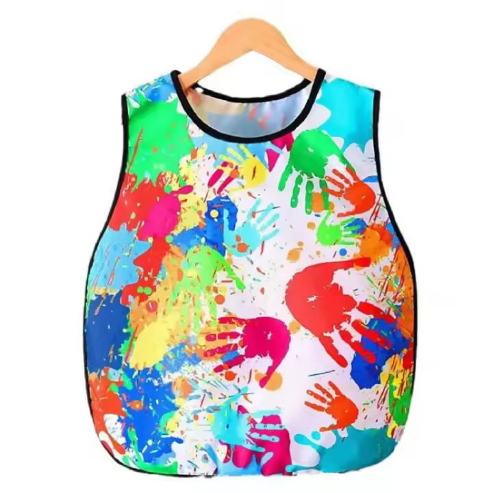 Regalos Chaleco de pintura de poliéster impermeable fácil de limpiar babero de comedor dibujo vestidor cubierta protectora - 1