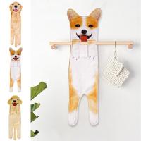 Toallas de mano creativas para perros de dibujos animados, toalla colgante absorbente suave de 60cm, toallas de animales simuladas de secado rápido engrosadas - details 8