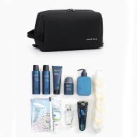 Neceser impermeable para hombre, bolsa de aseo de PU de mano de gran capacidad, bolsa de maquillaje ligera con separación de ropa seca y húmeda, para mujer y hombre - details 1