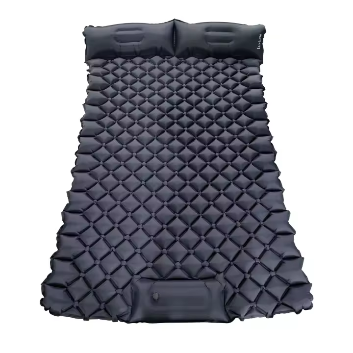 Mata de Campamento Inflable Desinflable de Doble Capa 4 Pulgadas de Espesor - 1