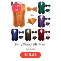 Chaleco de seda para hombre, Jacquard, verde, azul, rojo, dorado, rosa, corbata, pañuelo, conjunto de gemelos, chaqueta sin mangas de negocios para boda - details 7
