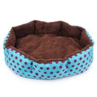 Cama de Mascotas Suave con Estampado de Puntos Almohada Redonda para Gatos, Cachorros, Perros Pequeños Suministros Cálidos para Mascotas - details 4