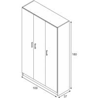 Armario Auxiliar Blanco 3 Puertas Acabado Mate Medidas: Ancho: 109 cm x Fondo: 37 cm x Alto: 180 cm - details 2