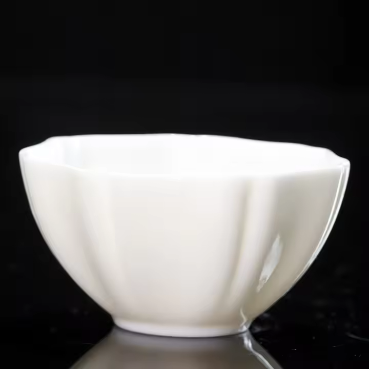 Porcelana blanca Kung Fu Dehua de jade gordo de oveja de alta gama con posavasos, té de degustación de té, taza individual, taza maestra - 1