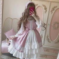 Lencería Lolita para mujer estilo Haruku japonés con volantes y mangas largas vestido de muñeca informal con cintura imperio talla - details 32