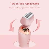 Eliminación indolora en casa 2 en 1 maquinillas de afeitar para mujer, recortadora de Bikini para vello púbico, Afeitadora eléctrica húmeda y seca - details 10