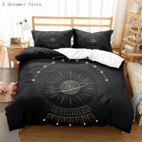 Juego de Ropa de Cama con Estampado de Sol y Luna Negra: Funda de Edredón Sábana Bohemia para Adultos Tamaño Twin Queen King - details 7