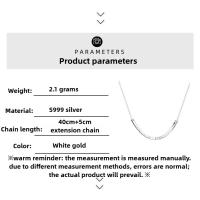 Collar de Plata S999 Minimalista Estilo Geométrico de Clavícula con Fragmentos de Plata - details 0
