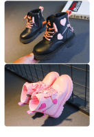 Botas de algodón informales para niñas, botines de PU británico, color rosa suave con cremallera lateral, a la moda, Otoño e Invierno - details 6