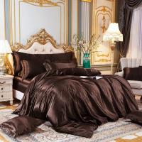 Juego de Ropa de Cama de Color Sólido con Funda de Edredón de Seda de Morera Cubierta de Cama y Funda de Almohada de Lujo en Seda de Satén Tamaño King Queen Double Twin - details 11