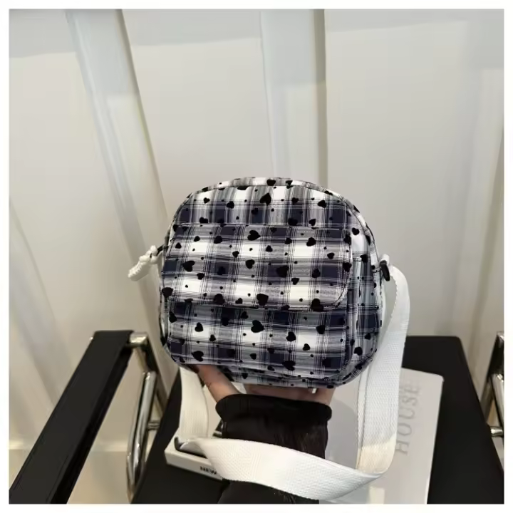 Bolso de Hombro Único para Mujer de Estilo Casual a Cuadros Diseño a Cuadros Elegante para Otoño 2025 Material de Lining de Poliéster Exterior de Nylon - 1
