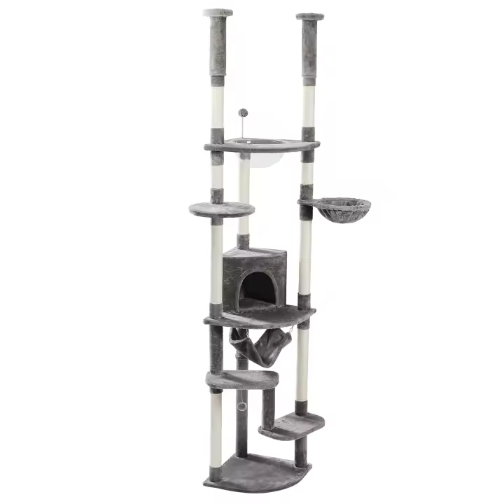 Árbol para gatos de altura ajustable para interiores, torre para gatos de varios niveles con poste rascadores,condominio, hamaca - 1