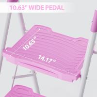 Peldaños Anchos con Baranda, Escalera de Tijera con Pedal Antideslizante, Taburete Plegable para Hogar Cocina Garaje Jardín Oficina, Capacidad de Carga de 900LBS, Azul - details 23