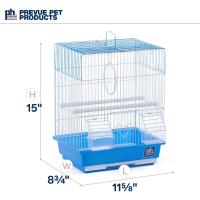 Prevue Pet Products - Jaula de Viaje para periquitos y pájaros pequeños con Alambre Blanco, Base de plástico Azul con Bandeja extraíble - details 1