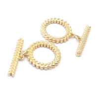 Pulsera de Tirantes Geométricos de Latón Dorado 18K Clasps para Hacer Joyería DIY - details 108