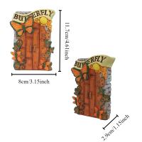 Figurita de puerta de hada elfo para jardín, artesanías de resina, puerta de jardín en miniatura divertida, puerta de hadas hecha a mano, decoración de escritorio - details 0