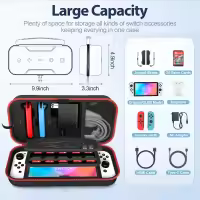 -Bolsa de almacenamiento grande para Nintendo Switch, estuche protector de transporte portátil, antiarañazos, impermeable, EVA, bolsa de viaje - details 1