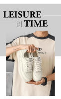Zapatos deportivos transpirables de primavera para hombre, de estilo informal, con cordones, versátiles y de suela gruesa, de estilo sencillo, color blanco - details 10