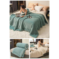 Manta de felpa de cordero grueso de doble capa, forro polar de felpa a cuadros para cama, sofá, manta de lana de Coral suave y cálida, mantas de invierno - details 10