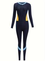 Traje de Baño de Manga Larga para Mujer, con Cremallera, Alta Elasticidad, Protección Solar para Playa y Piscina, Traje de Baño - details 3
