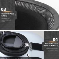 Casco de Motocicleta Estilo Alemán Medio Crucero Retro con Cara Abierta Certificado DOT S-XXL - details 8